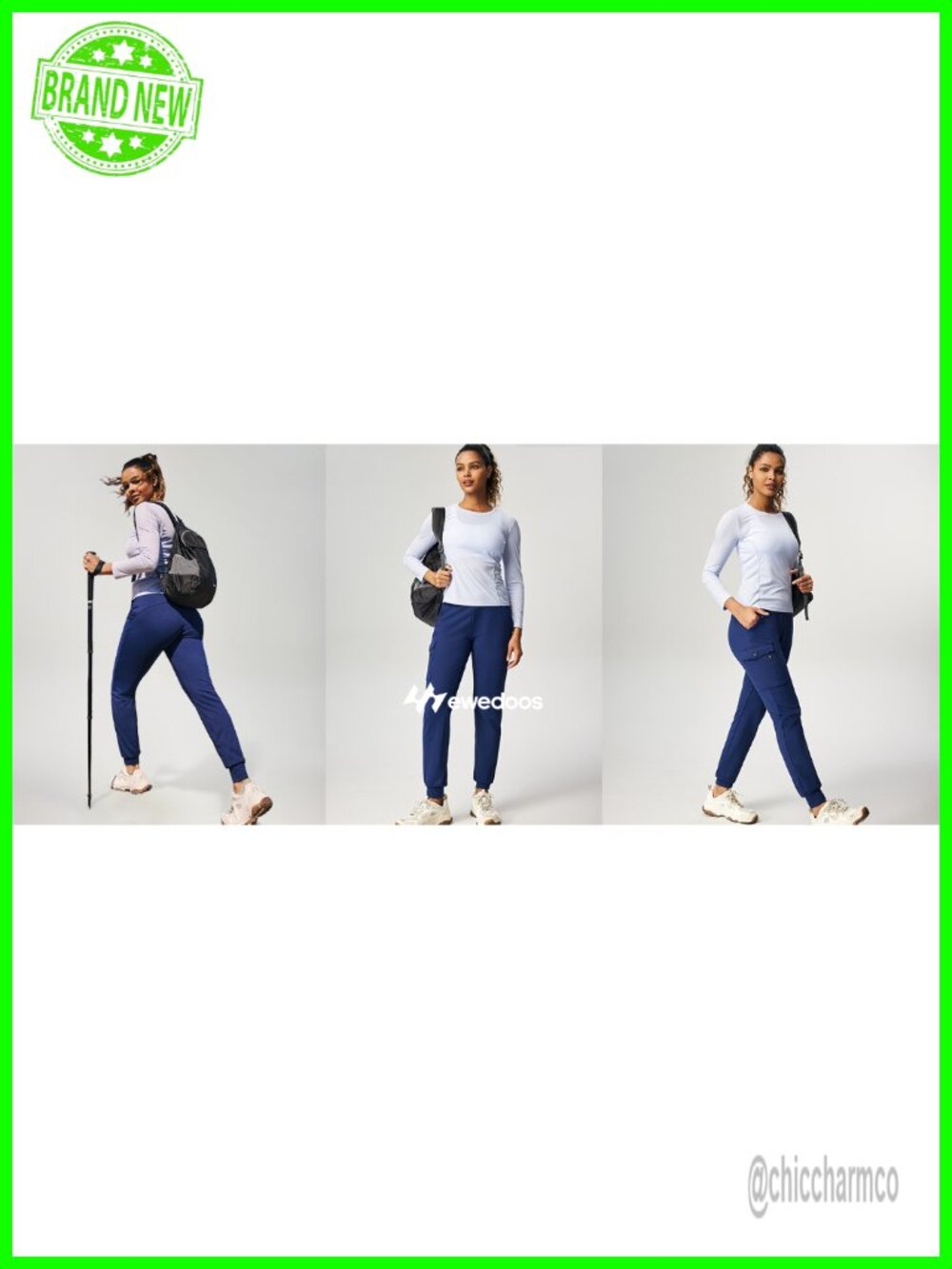 Fleece Lined Joggers Women Water Resistant Thermal Cargo Pants with Pockets - Picture 6 of 6